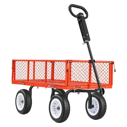 Garden Utility Cart, 900 lb, Flat-Free Tires, Removable Sides