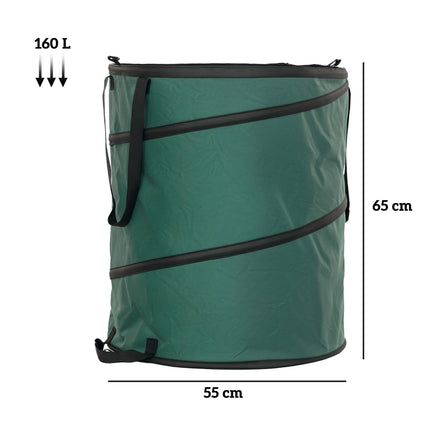 Waterproof 160L garden waste bags with zipper and handle