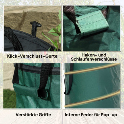 Waterproof 160L garden waste bags with zipper and handle