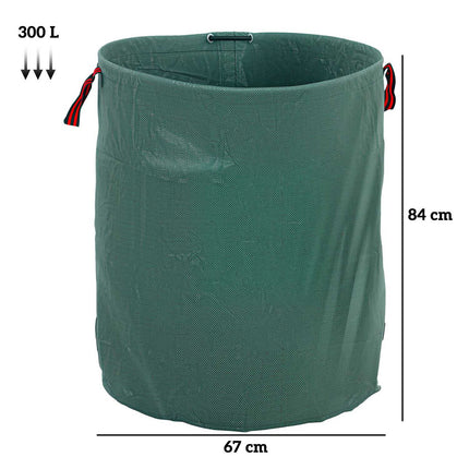 Waterproof 3x300L garden waste bags with handles