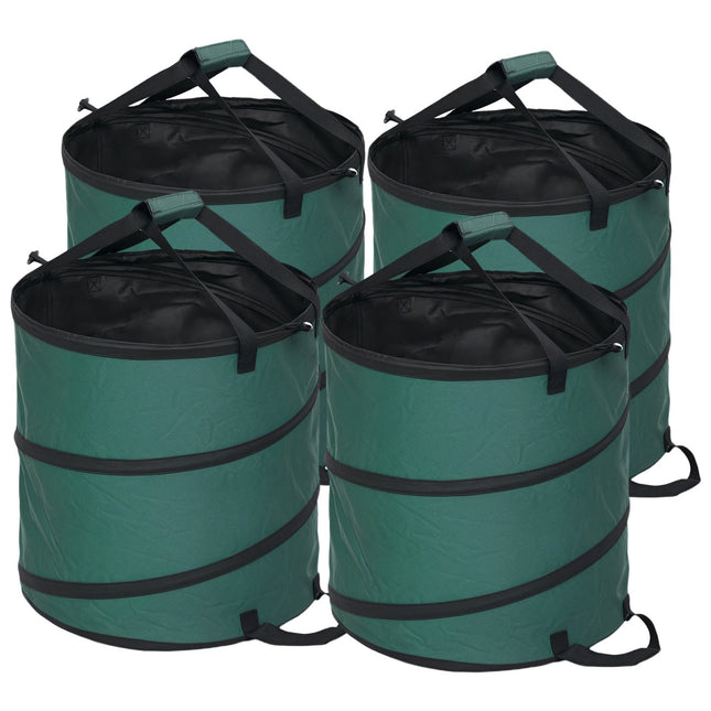 Garden waste bags 4x86L - Waterproof, Zipper lid, Reusable