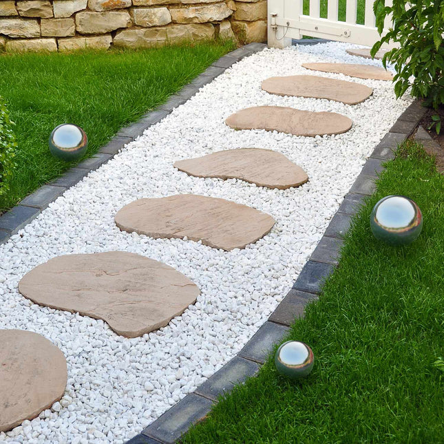 Garden balls in stainless steel, set of 6