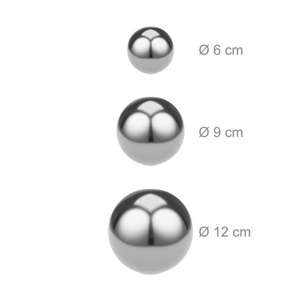 Garden balls in stainless steel, set of 6