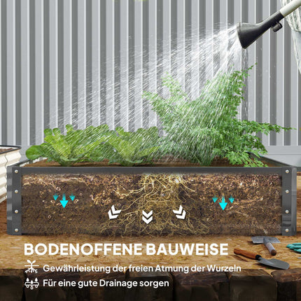 Steel Planter Box, Light Grey, 120 x 120 x 30 cm