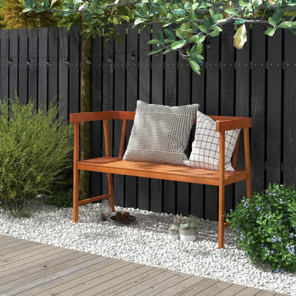 Garden bench made of acacia wood, load capacity up to 360 kg, 2-seater wooden bench 110 x 46 x 72 cm