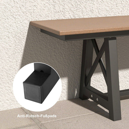 Garden bench weatherproof 3-seater bench can hold up to 500 kg 183 x 35 x 41.5 cm brown