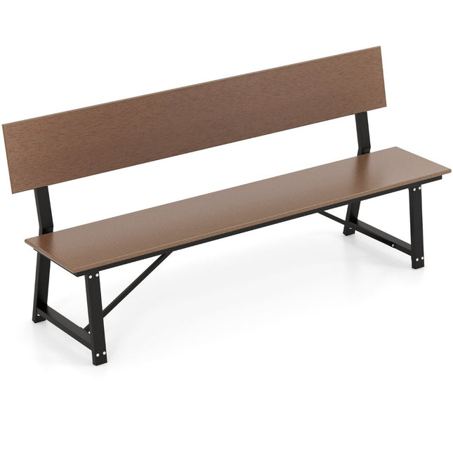 Garden bench weatherproof 3-seater bench can hold up to 500kg 183 x 52 x 85 cm brown