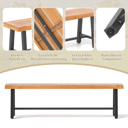 Garden bench weatherproof 3-seater bench up to 360 kg Park bench made of acacia wood and metal 2 pieces