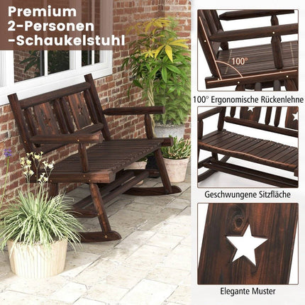 Garden bench weatherproof rocking bench with backrest bench can hold up to 320 kg