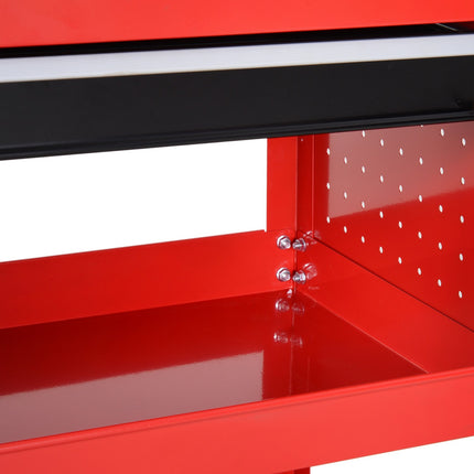 Red garden bench, 60 kg capacity, weatherproof and stable