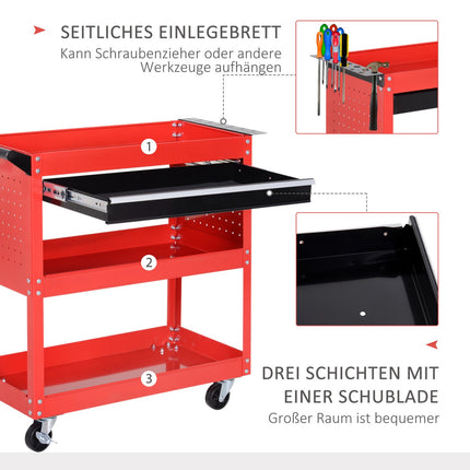 Red garden bench, 60 kg capacity, weatherproof and stable