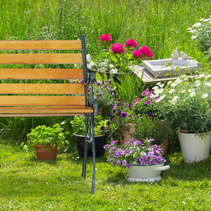 Garden bench with cast iron frame