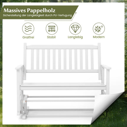 Garden bench with gentle gliding movement. Weatherproof swing bench can hold up to 225 kg