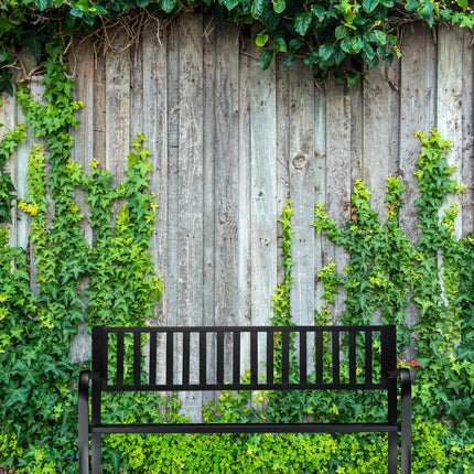 Garden bench with metal support
