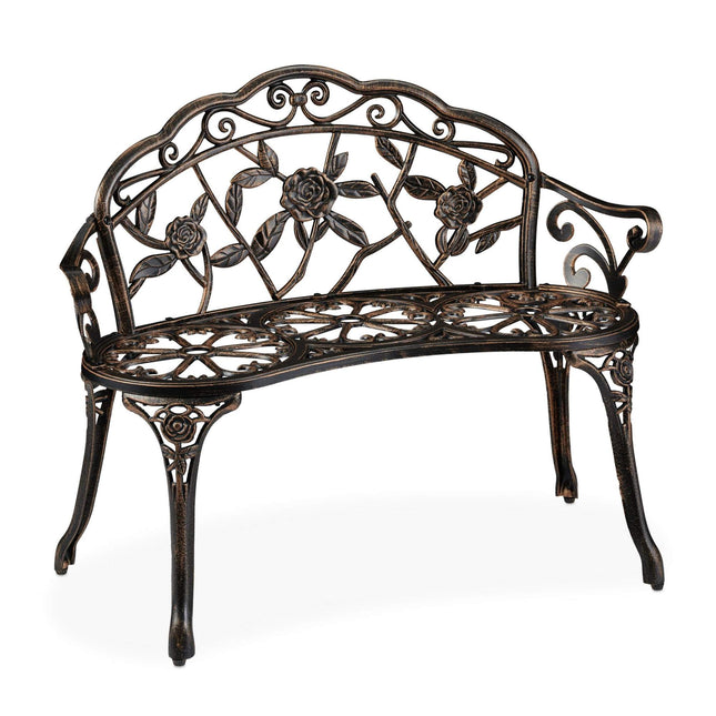 Garden bench with roses
