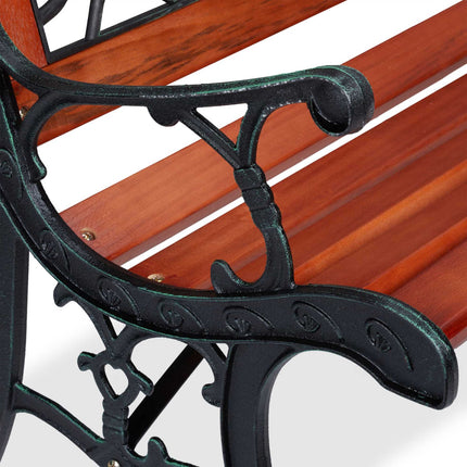 Garden bench with roses dark brown