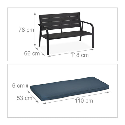 Garden bench with seat cover