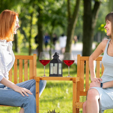 Garden bench with table