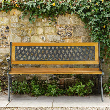 Garden bench wood & cast iron