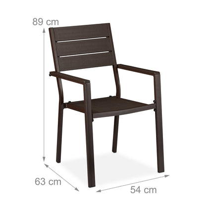 Garden chair in wooden look Set of 2