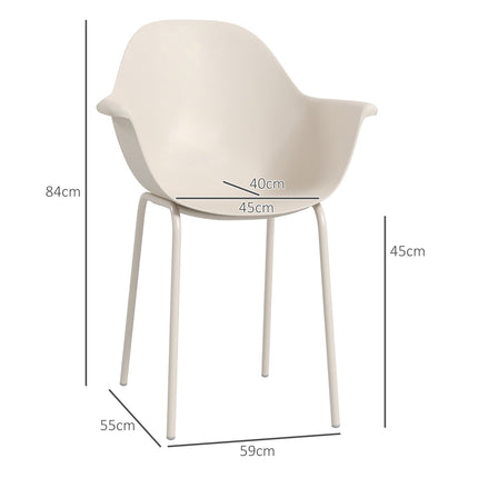 Stackable garden chairs, set of 4 - gray, supports 120 kg