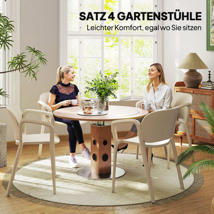 Set of 4 Weatherproof Stackable Plastic Garden Chairs