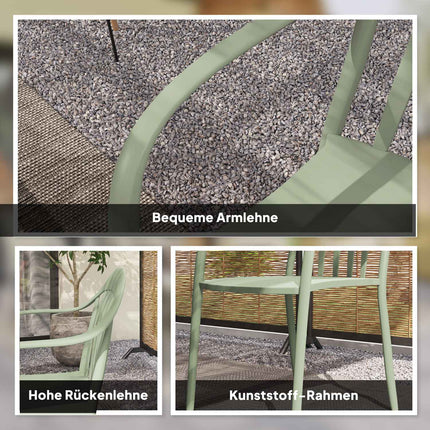 Set of 4 weatherproof stackable plastic patio chairs