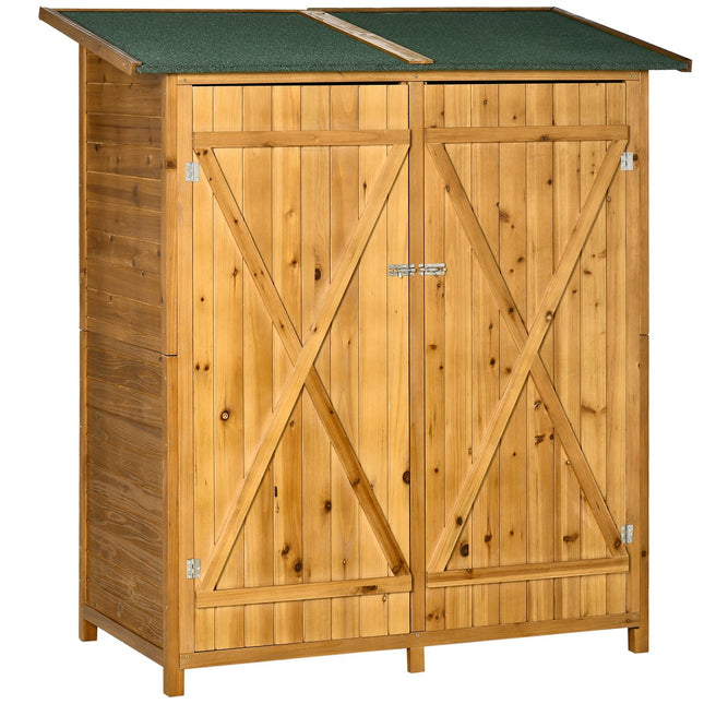 Garden storage cabinet, spruce, asphalt roof, 140x75x157 cm