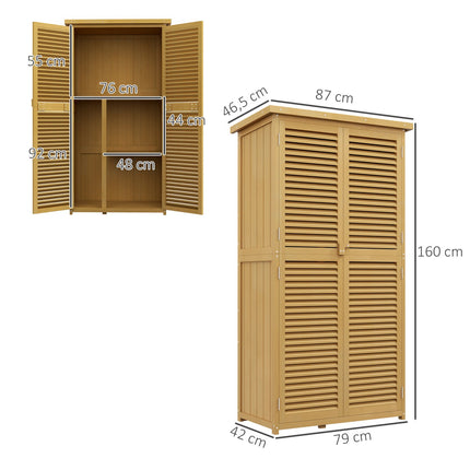 Wooden garden tool shed, asphalt roof, 4 compartments