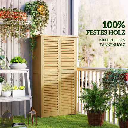 Wooden garden tool shed, asphalt roof, 4 compartments