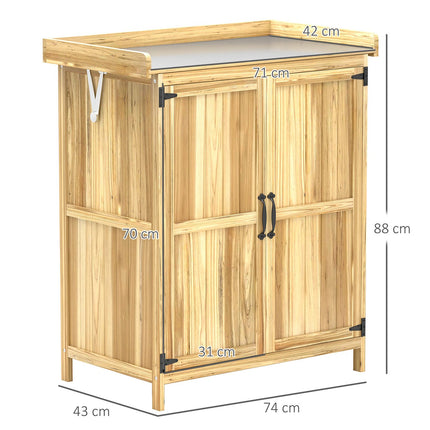Wooden garden tool shed, weatherproof, 74x43x88cm
