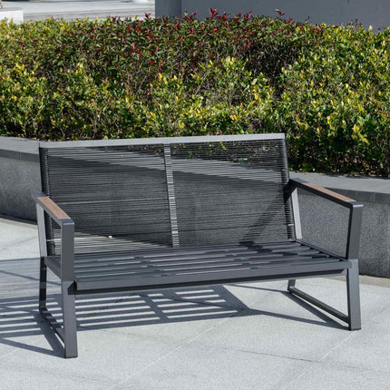 4-part patio in poly rattan, gray - weatherproof and modern