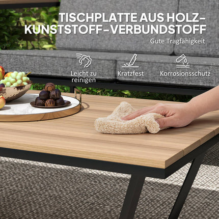 Outdoor garden furniture set for 4, weatherproof with cushions