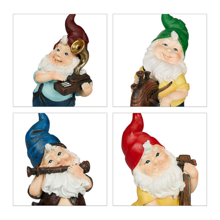 Garden gnomes set with 4 musicians