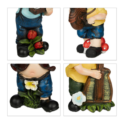 Garden gnomes set with 4 musicians