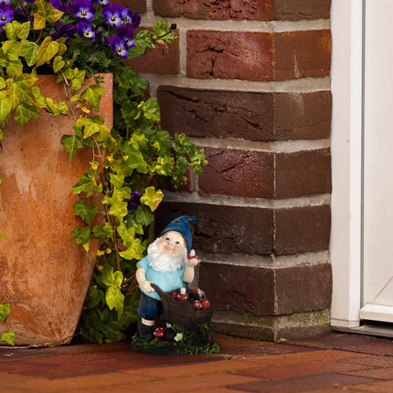 Garden gnome with mushrooms