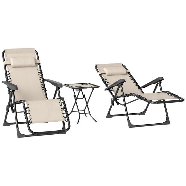 Folding outdoor chair, 3-part with cushions and table