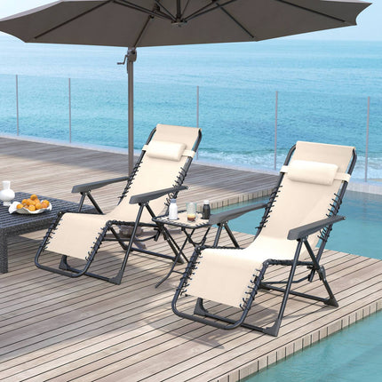 Folding outdoor chair, 3-part with cushions and table