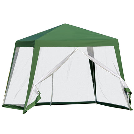 Weatherproof 3x3m green pavilion tent with mosquito net