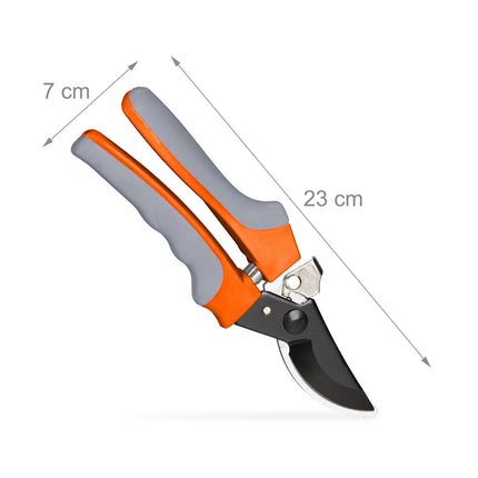 Garden shears Bypass in grey-orange