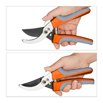 Garden shears Bypass in grey-orange