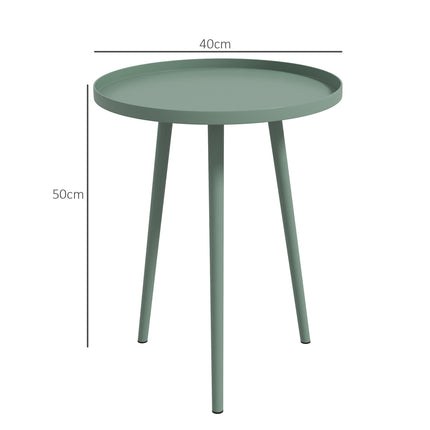 Round weatherproof garden table in steel - Ø40x50H cm, Green