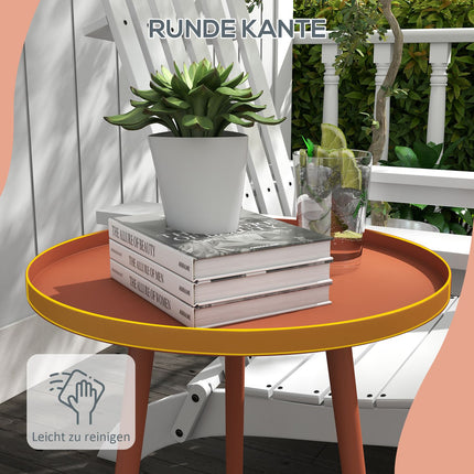 Weather-resistant round steel outdoor side table, Ø40x50H cm