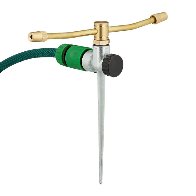 Garden sprinklers with ground anchors