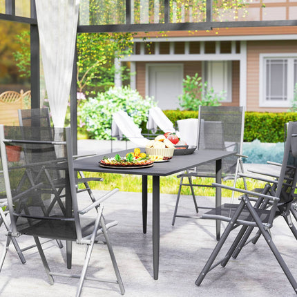 Rectangular outdoor table in steel, 150x90cm, Black