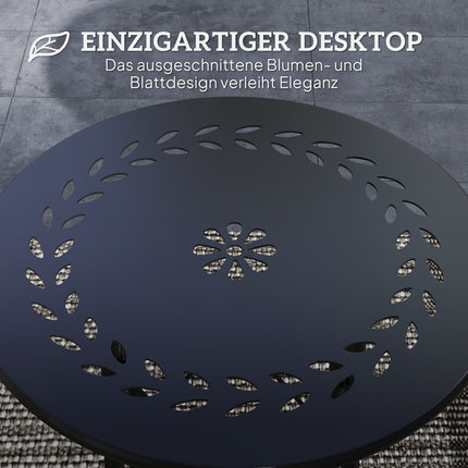 Round outdoor table in steel, Ø40x50cm, weatherproof design