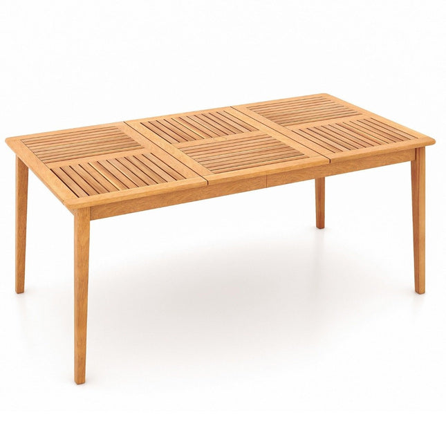 Garden table acacia wood 170 x 90 cm large patio table for 6 people natural
