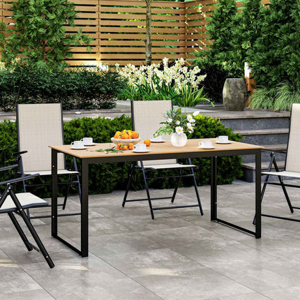 Outdoor dining table, 6-seater weather-resistant wooden look