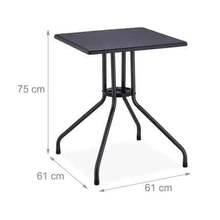 Garden table in black rattan look