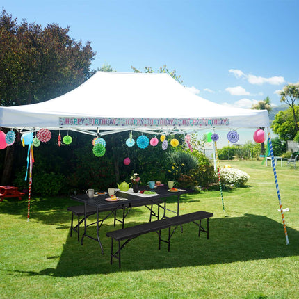 Garden table in black rattan look